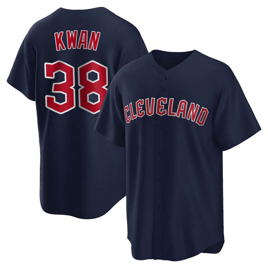 Punc C.Guardians #38 Steven Kwan Player Navy Game Home Stitched Jerseys