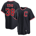 Punc C.Guardians #38 Steven Kwan Player Navy Home Game Stitched Jerseys