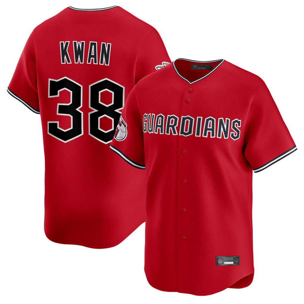 Punc C.Guardians #38 Steven Kwan Player Red Limited Home Stitched Jerseys