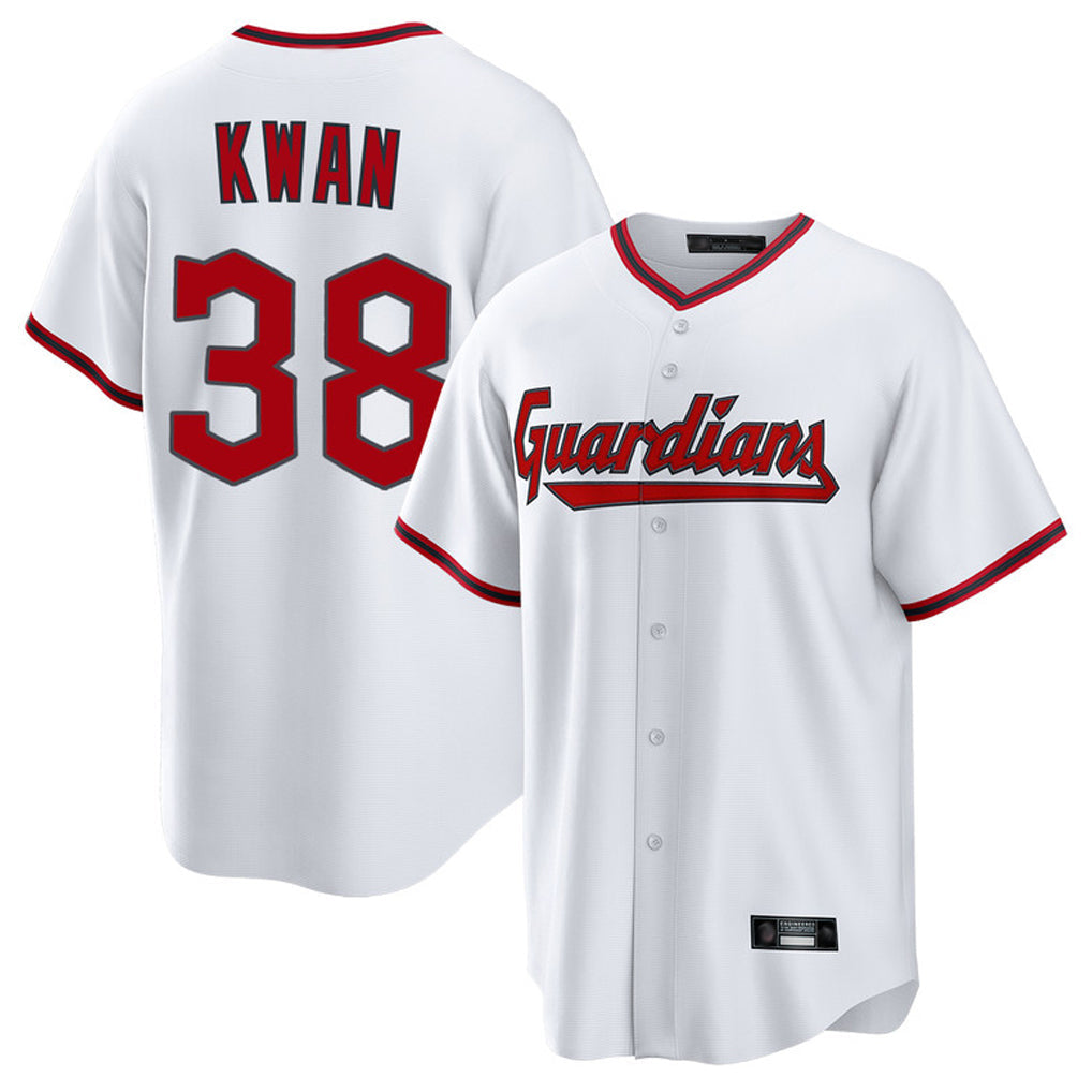 Punc C.Guardians #38 Steven Kwan Player White Game Home Stitched Jerseys