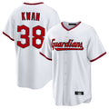 Punc C.Guardians #38 Steven Kwan Player White Game Home Stitched Jerseys