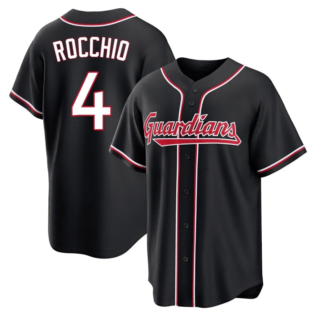 Punc C.Guardians #4 Brayan Rocchio Player Black Fashion Out Home Game Stitched Jerseys