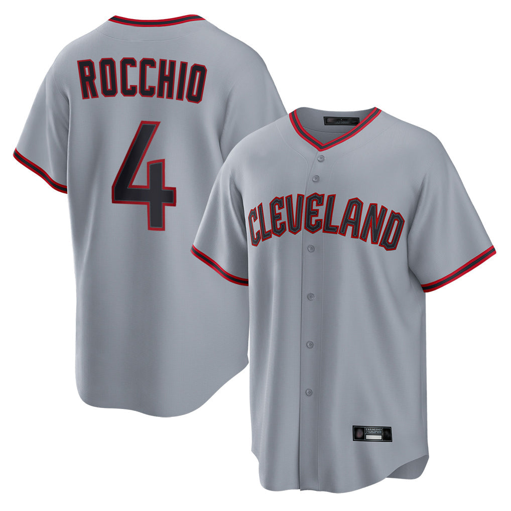 Punc C.Guardians #4 Brayan Rocchio Player Gray Home Game Stitched Jerseys
