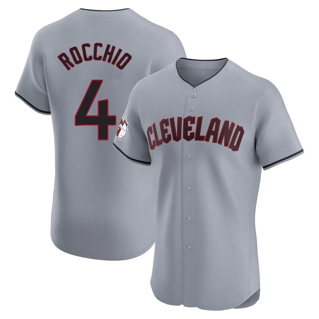 Punc C.Guardians #4 Brayan Rocchio Player Gray Road Limited Elite Home Stitched Jerseys