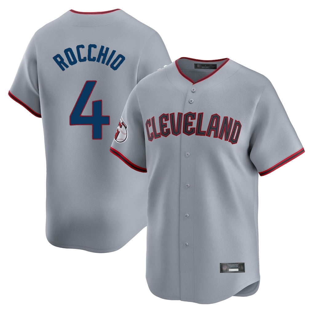 Punc C.Guardians #4 Brayan Rocchio Player Gray Road Limited Home Game Stitched Jerseys