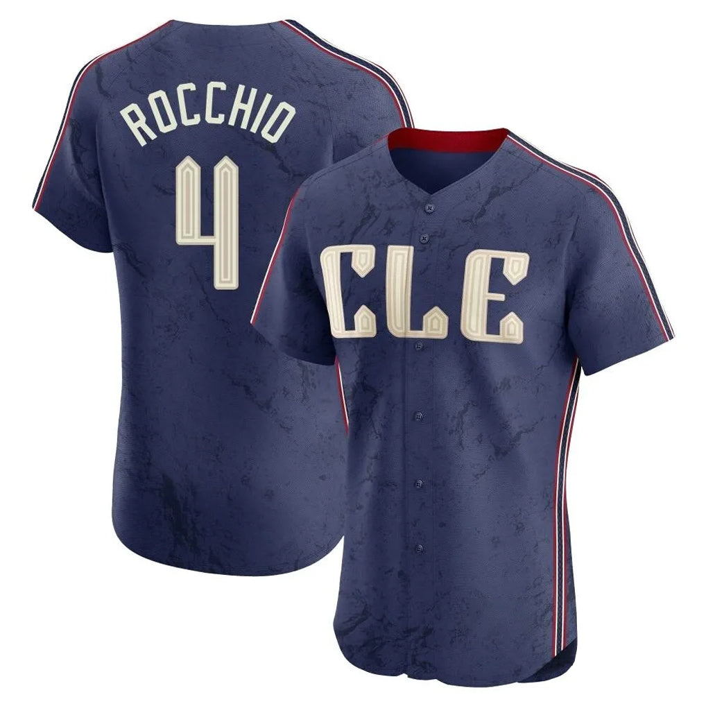 Punc C.Guardians #4 Brayan Rocchio Player Navy City Connect Limited Elite Home Stitched Jerseys