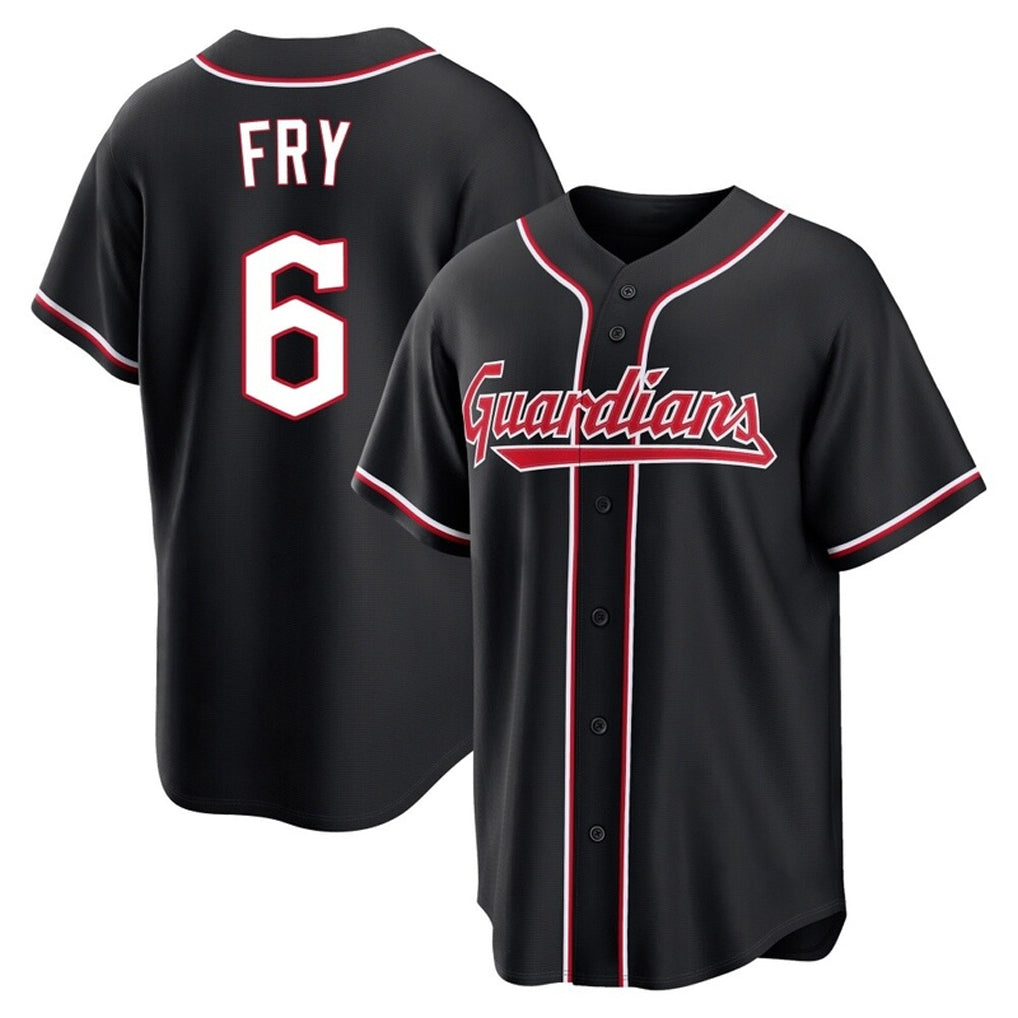 Punc C.Guardians #6 David Fry Player Black Fashion Out Home Game Stitched Jerseys
