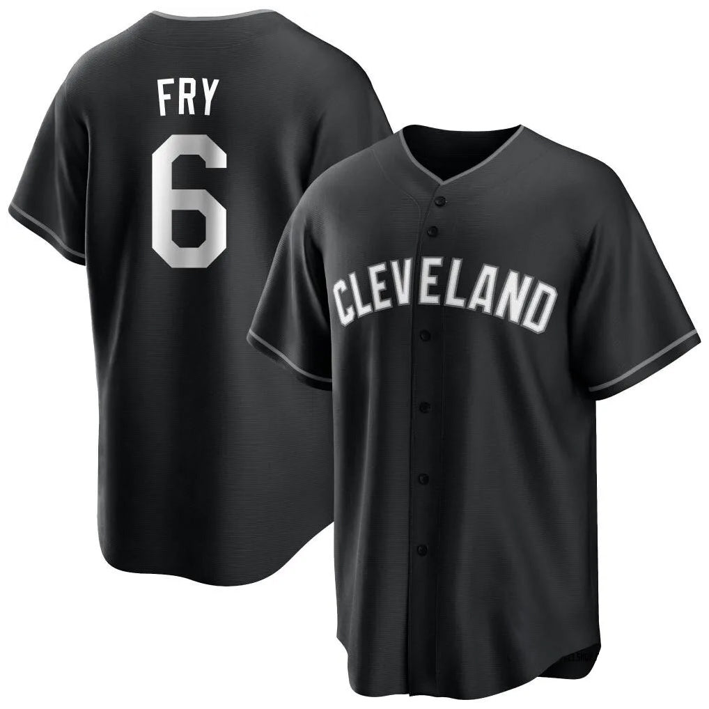 Punc C.Guardians #6 David Fry Player Black Home Game Stitched Jerseys