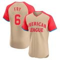 Punc C.Guardians #6 David Fry Player Cream American League All-Star Limited Elite Home Stitched Jerseys