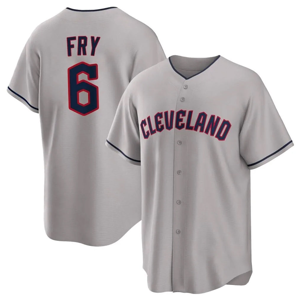 Punc C.Guardians #6 David Fry Player Gray Game Home Stitched Jerseys