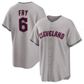 Punc C.Guardians #6 David Fry Player Gray Game Home Stitched Jerseys