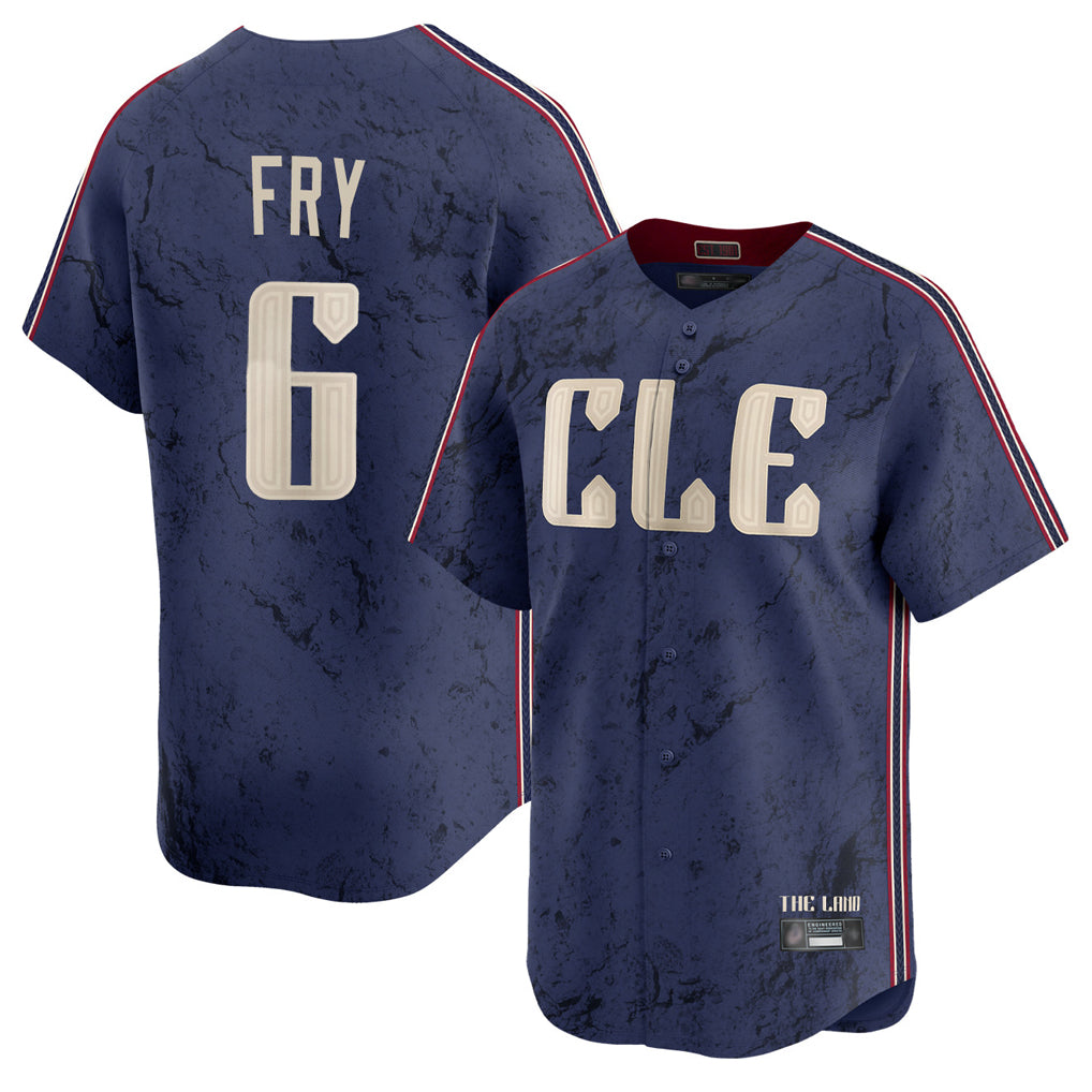 Punc C.Guardians #6 David Fry Player Navy City Connect Limited Home Stitched Jerseys