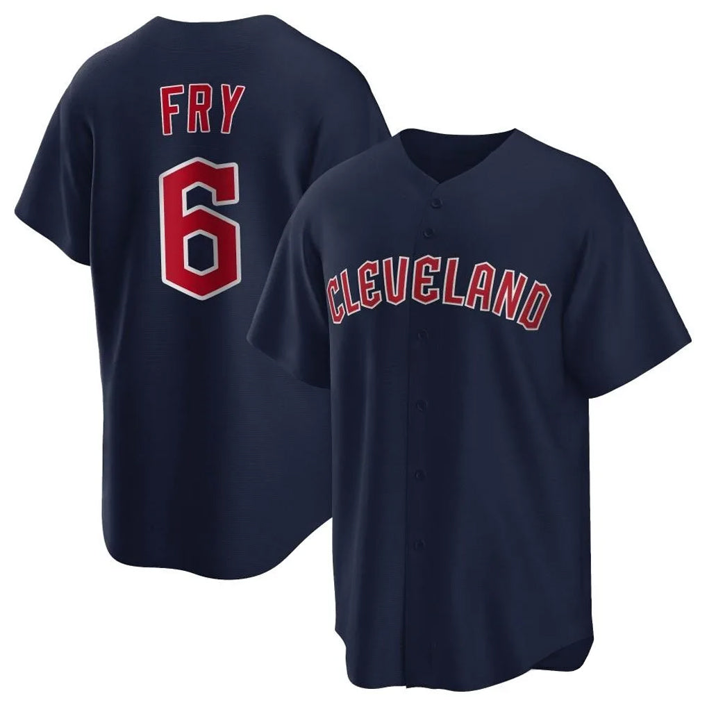 Punc C.Guardians #6 David Fry Player Navy Game Home Stitched Jerseys