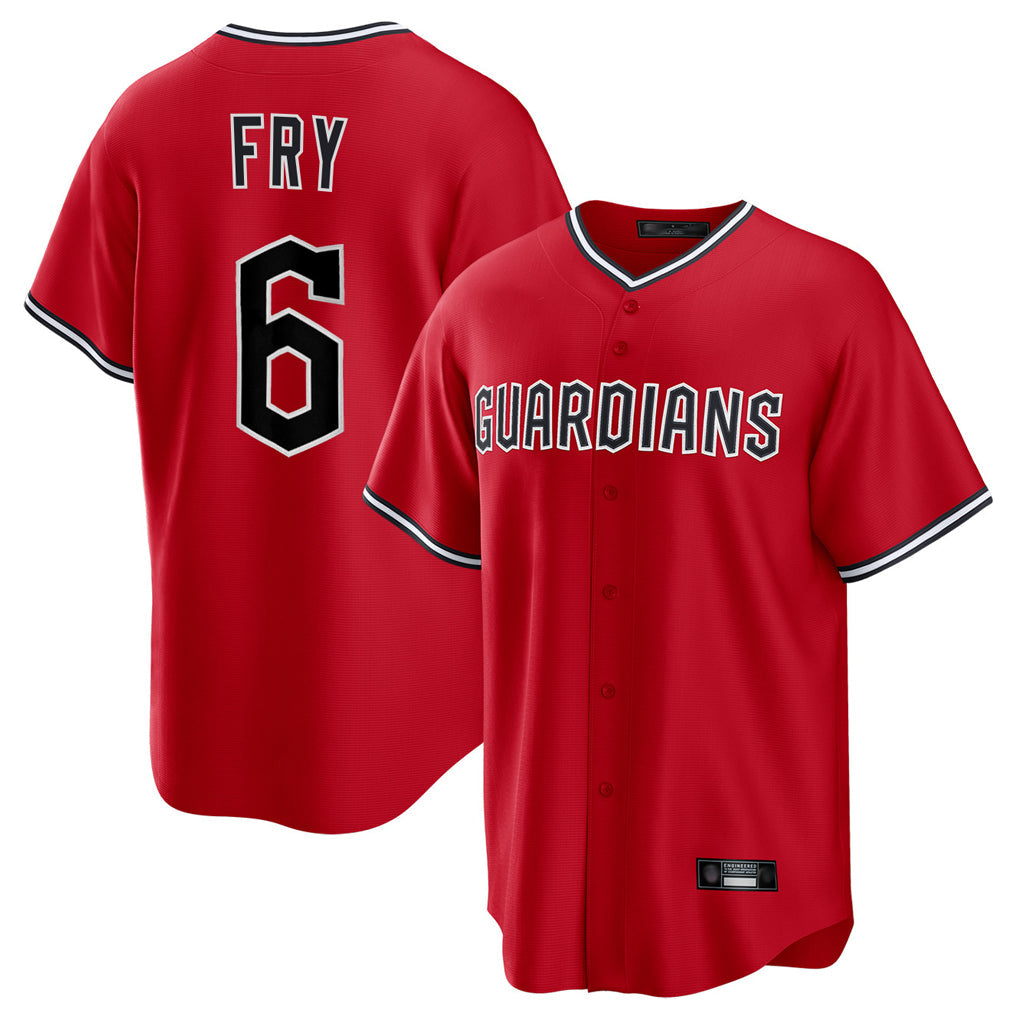 Punc C.Guardians #6 David Fry Player Red Home Game Stitched Jerseys