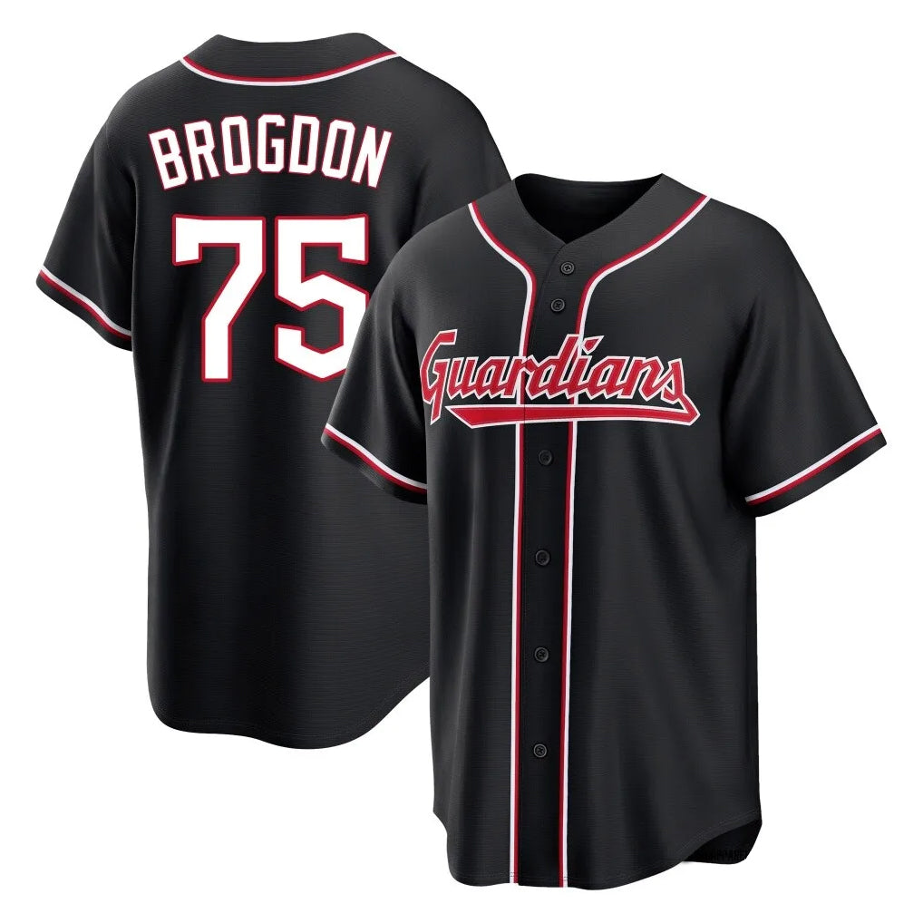 Punc C.Guardians #75 Connor Brogdon Player Black Fashion Out Home Game Stitched Jerseys