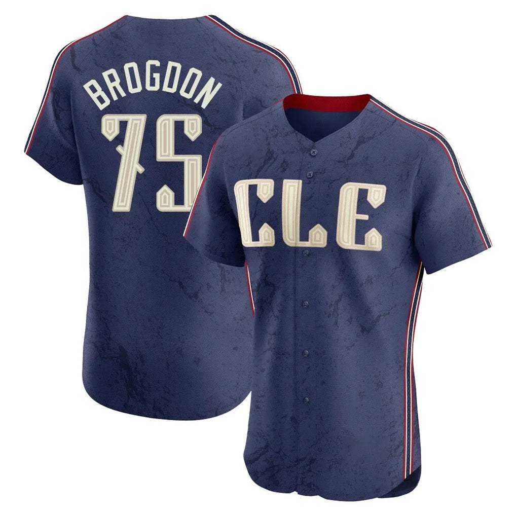Punc C.Guardians #75 Connor Brogdon Player Navy City Connect Limited Elite Home Stitched Jerseys