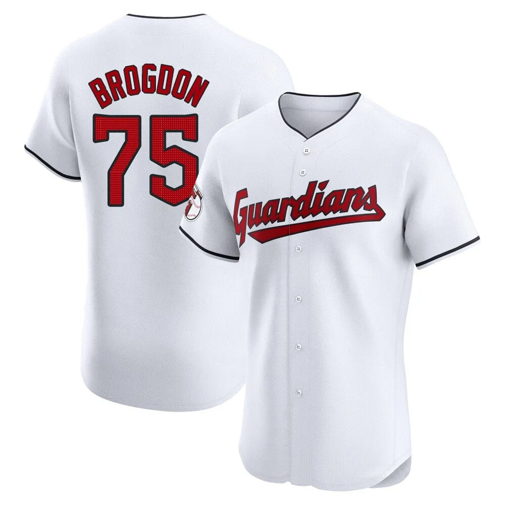 Punc C.Guardians #75 Connor Brogdon Player White Limited Elite Home Stitched Jerseys