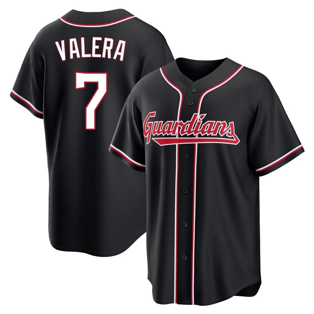 Punc C.Guardians #7 George Valera Player Black Fashion Out Home Game Stitched Jerseys