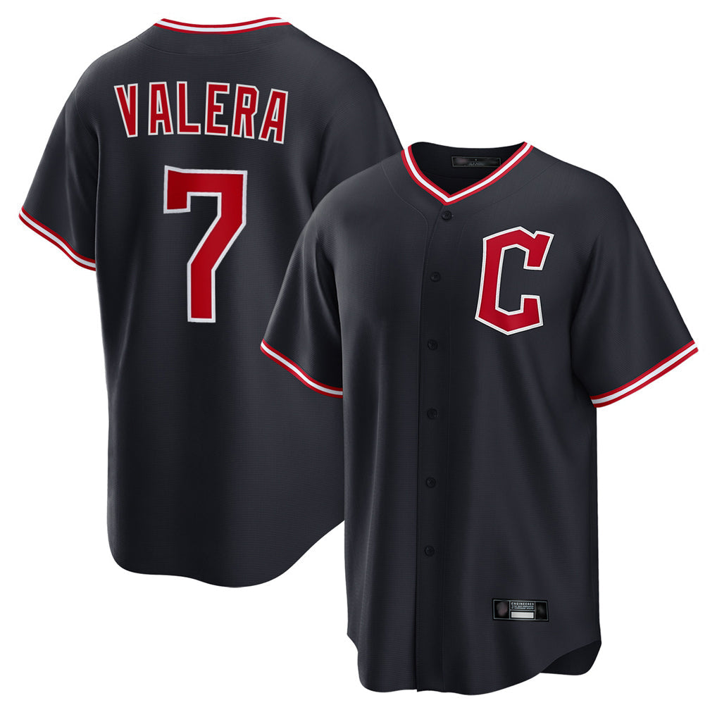 Punc C.Guardians #7 George Valera Player Navy Home Game Stitched Jerseys