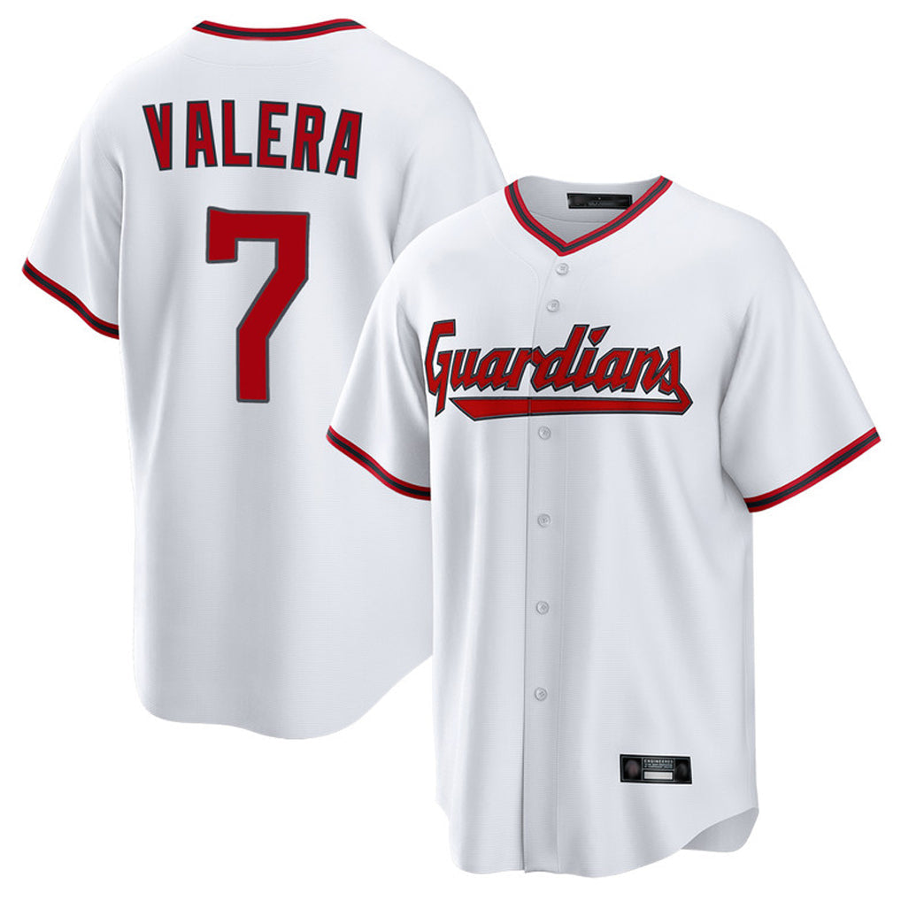 Punc C.Guardians #7 George Valera Player White Game Home Stitched Jerseys