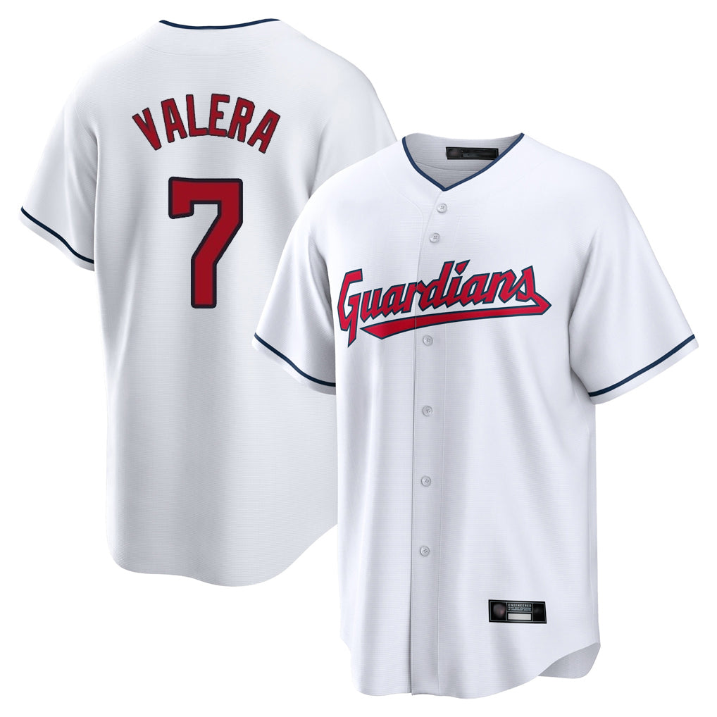 Punc C.Guardians #7 George Valera Player White Home Game Stitched Jerseys