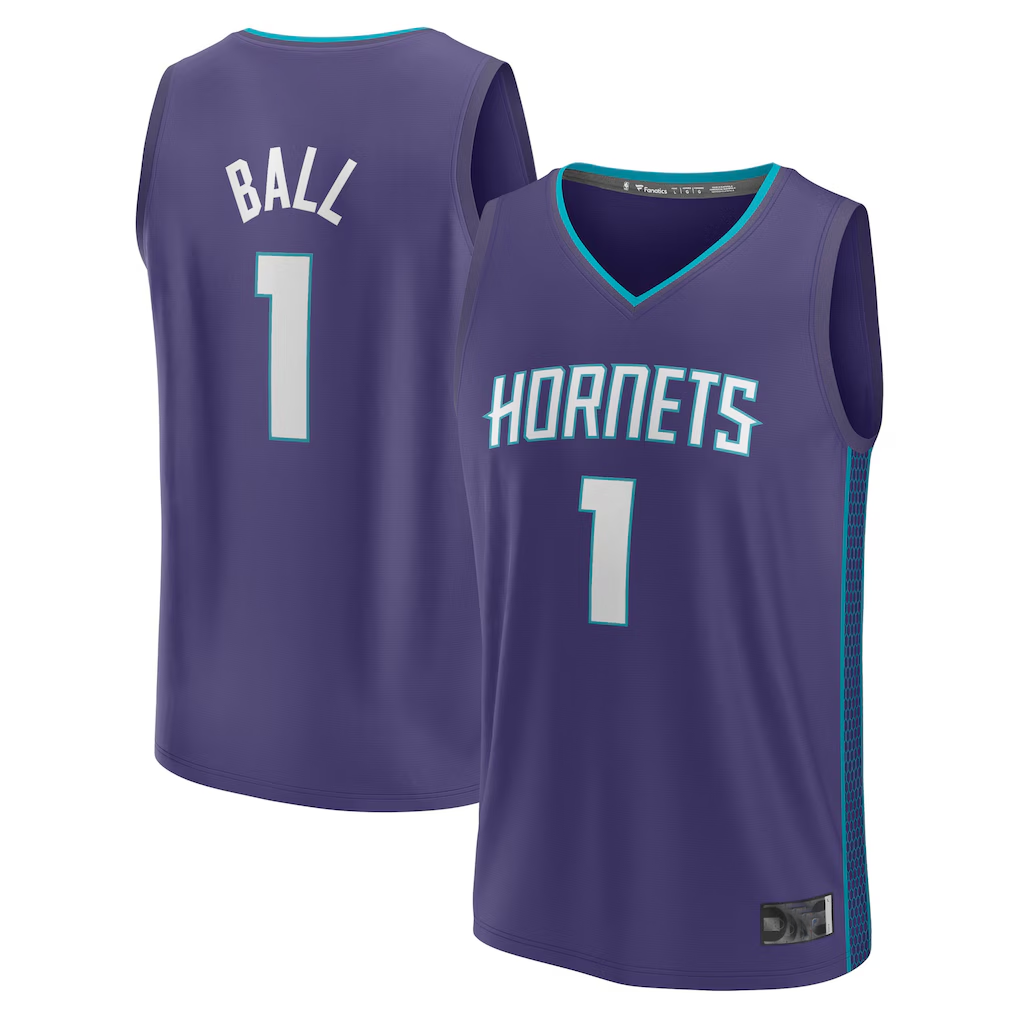 Punc C.Hornets #1 LaMelo Ball  Purple Fast Break Replica Player Jerseys - Statement Edition