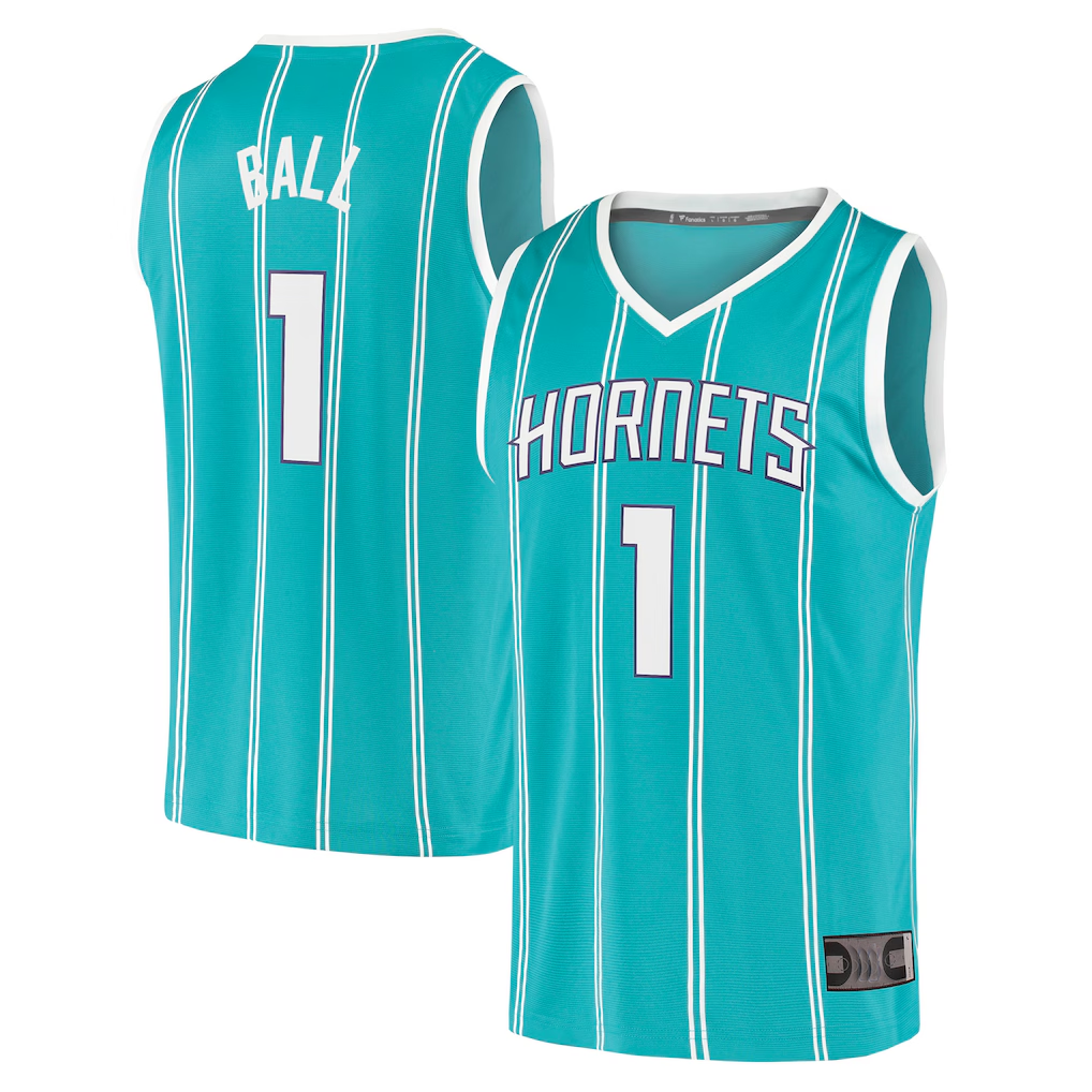 Punc C.Hornets #1 LaMelo Ball  Teal Fast Break Replica Jerseys - Icon Edition