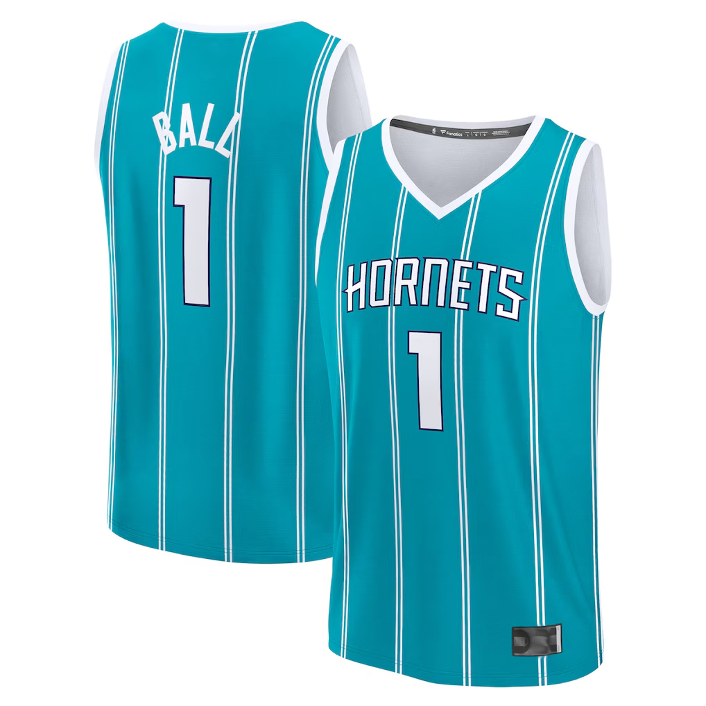 Punc C.Hornets #1 LaMelo Ball  Teal Fast Break Replica Player Jerseys - Icon Edition