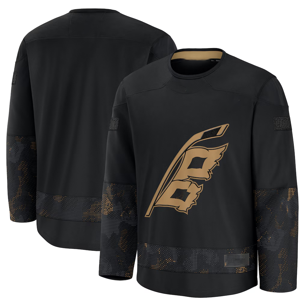 Punc C.Hurricanes Black 2024 Military Appreciation Practice Stitched Jerseys