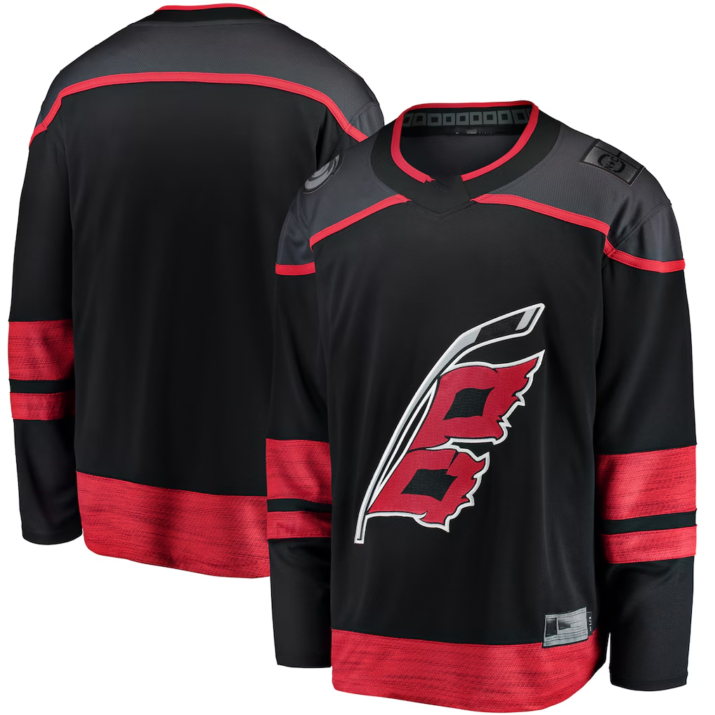Punc C.Hurricanes Black Home Breakaway Stitched Jerseys