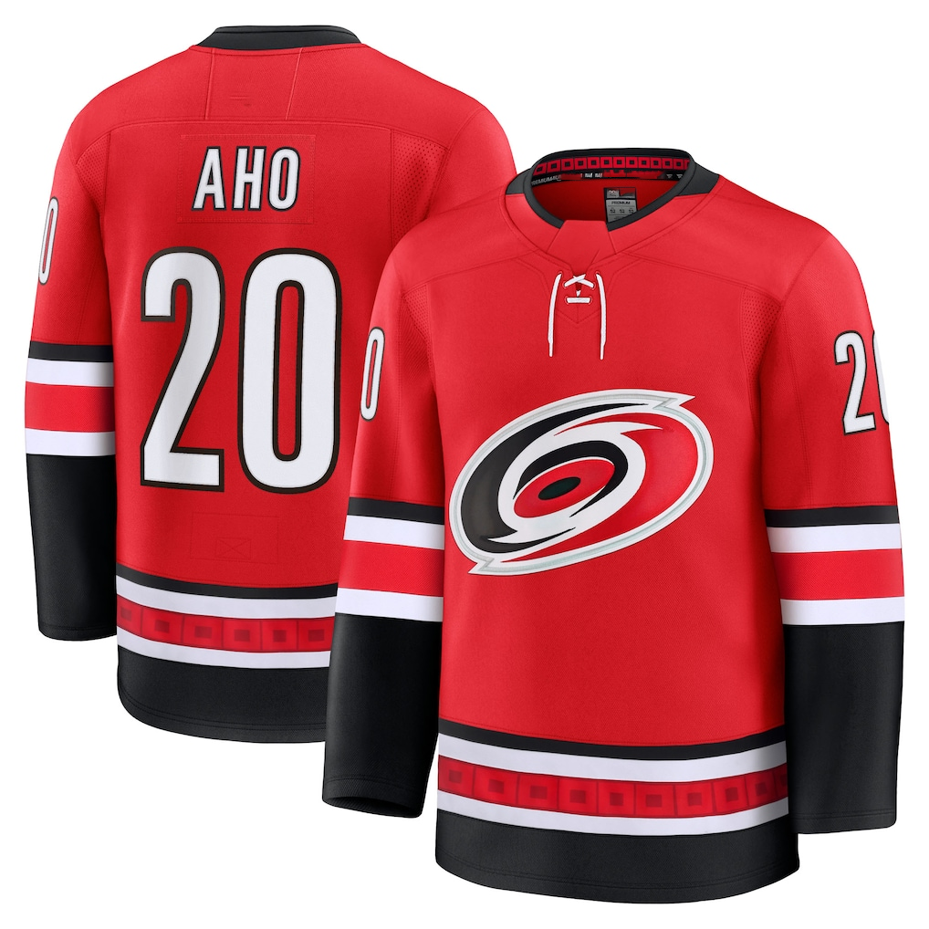 Punc C.Hurricanes #20 Sebastian Aho Red Alternate Premium Stitched Jerseys