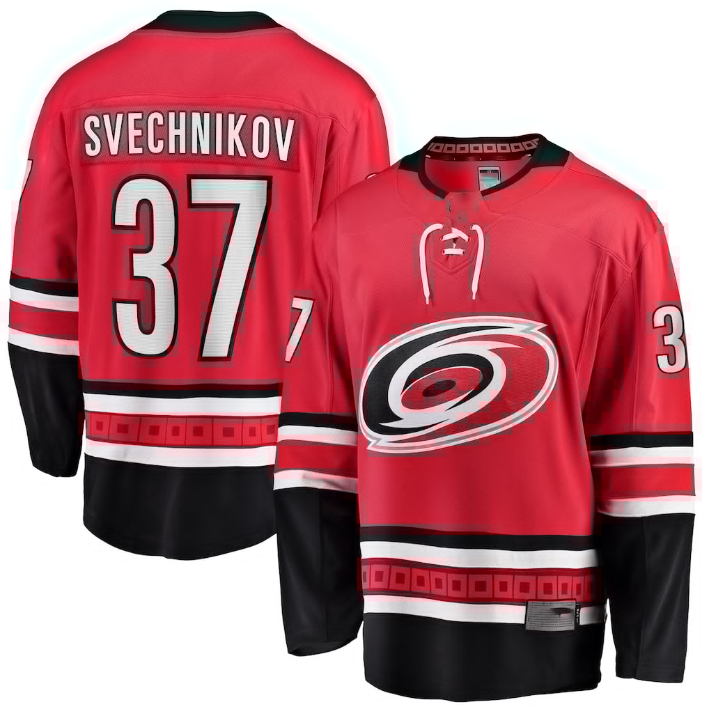 Punc C.Hurricanes #37 Andrei Svechnikov Red Alternate Breakaway Player Stitched Jerseys