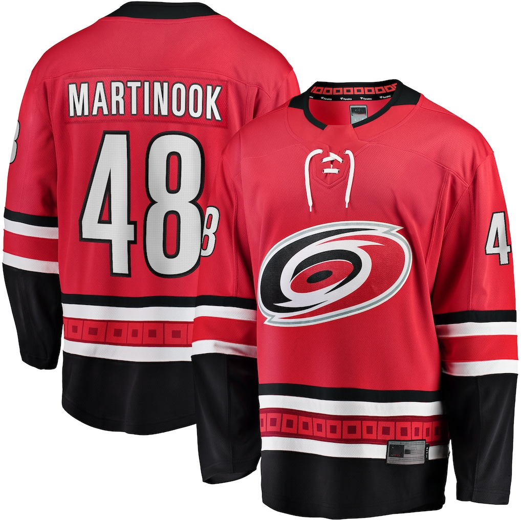 Punc C.Hurricanes #48 Jordan Martinook Red Alternate Breakaway Player Stitched Jerseys