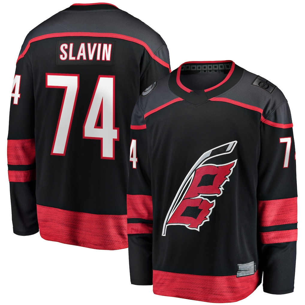 Punc C.Hurricanes #74 Jaccob Slavin Black Home Breakaway Player Stitched Jerseys