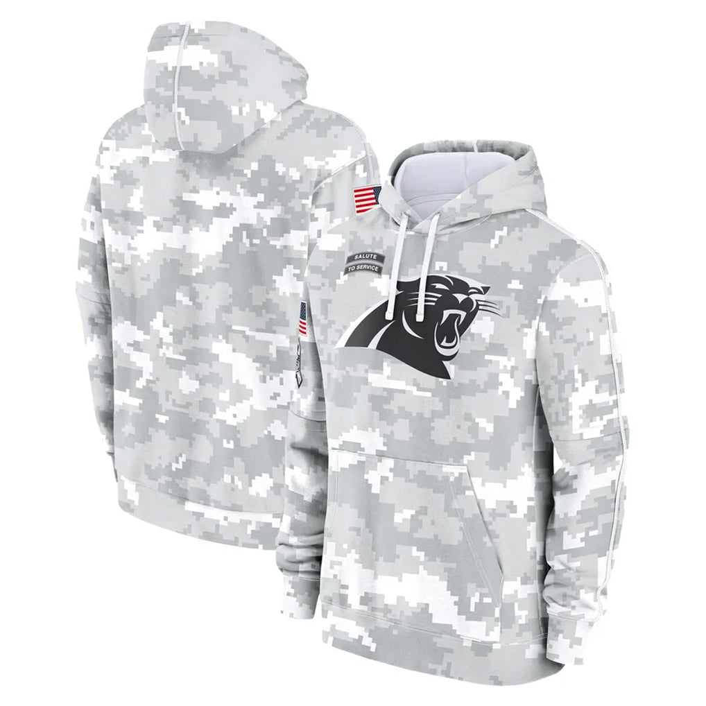 Punc C.Panthers Arctic Camo Salute to Service Pullover Hoodies Limited Game Blank Player Stitched Jerseys