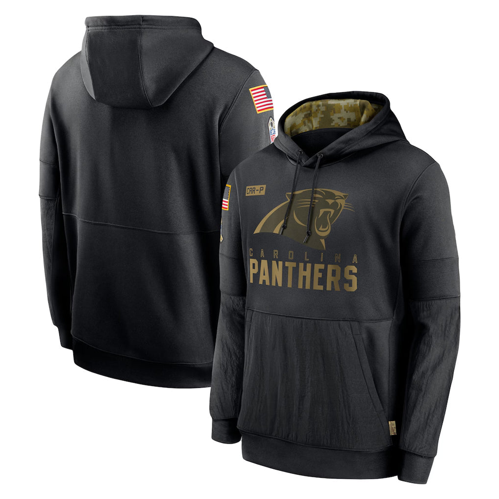 Punc C.Panthers Black Salute to Service Pullover Hoodies Limited Game Blank Player Stitched Jerseys