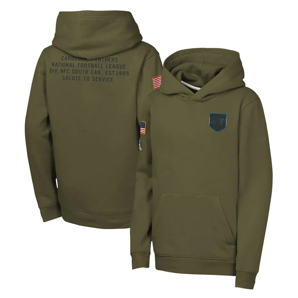 Punc C.Panthers Olive Salute to Service Hoodies Game Blank Player Stitched Jerseys