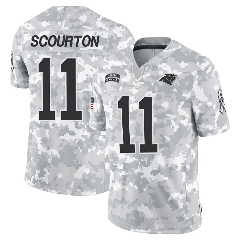 Punc C.Panthers #11 Nic Scourton Player Arctic Camo Salute to Service Limited Stitched Jerseys