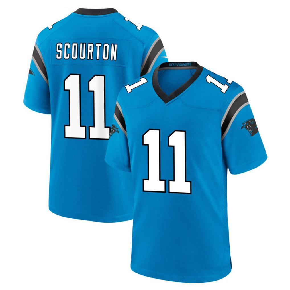 Punc C.Panthers #11 Nic Scourton Player Blue Home Game Stitched Jerseys