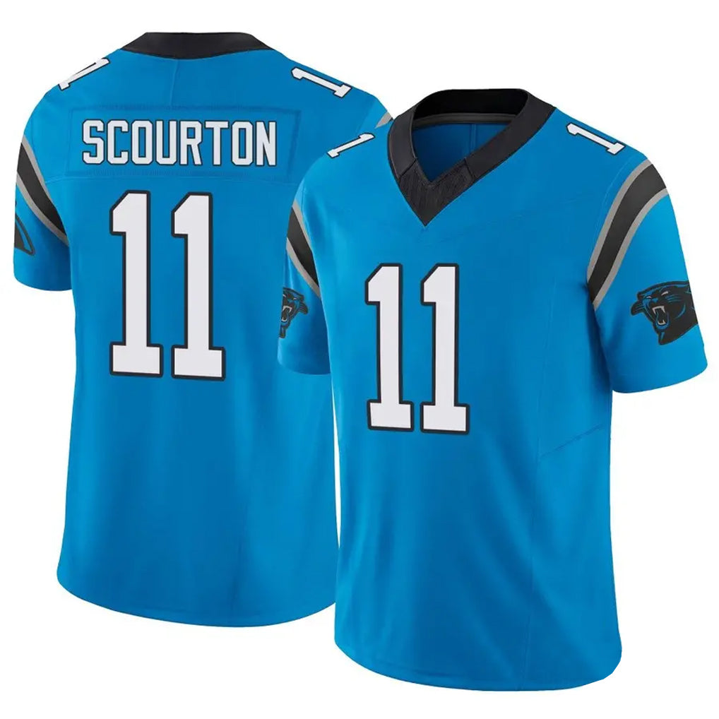 Punc C.Panthers #11 Nic Scourton Player Blue Limited Vapor F.U.S.E. Home Game Jerseys
