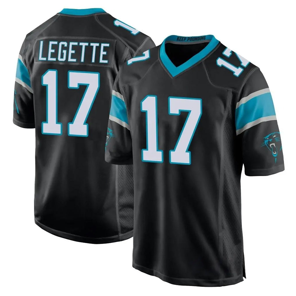 Punc C.Panthers #17 Xavier Legette Player Black Game Stitched Jerseys