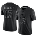 Punc C.Panthers #17 Xavier Legette Player Black REFLECTIVE Limited Stitched Jerseys