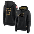 Punc C.Panthers #17 Xavier Legette Player Black Salute to Service HoodiesStitched  Jerseys