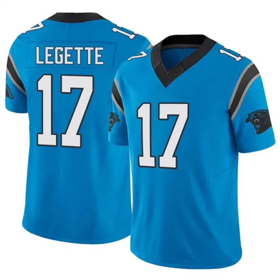 Punc C.Panthers #17 Xavier Legette Player Blue Vapor F.U.S.E. Limited Stitched Jerseys
