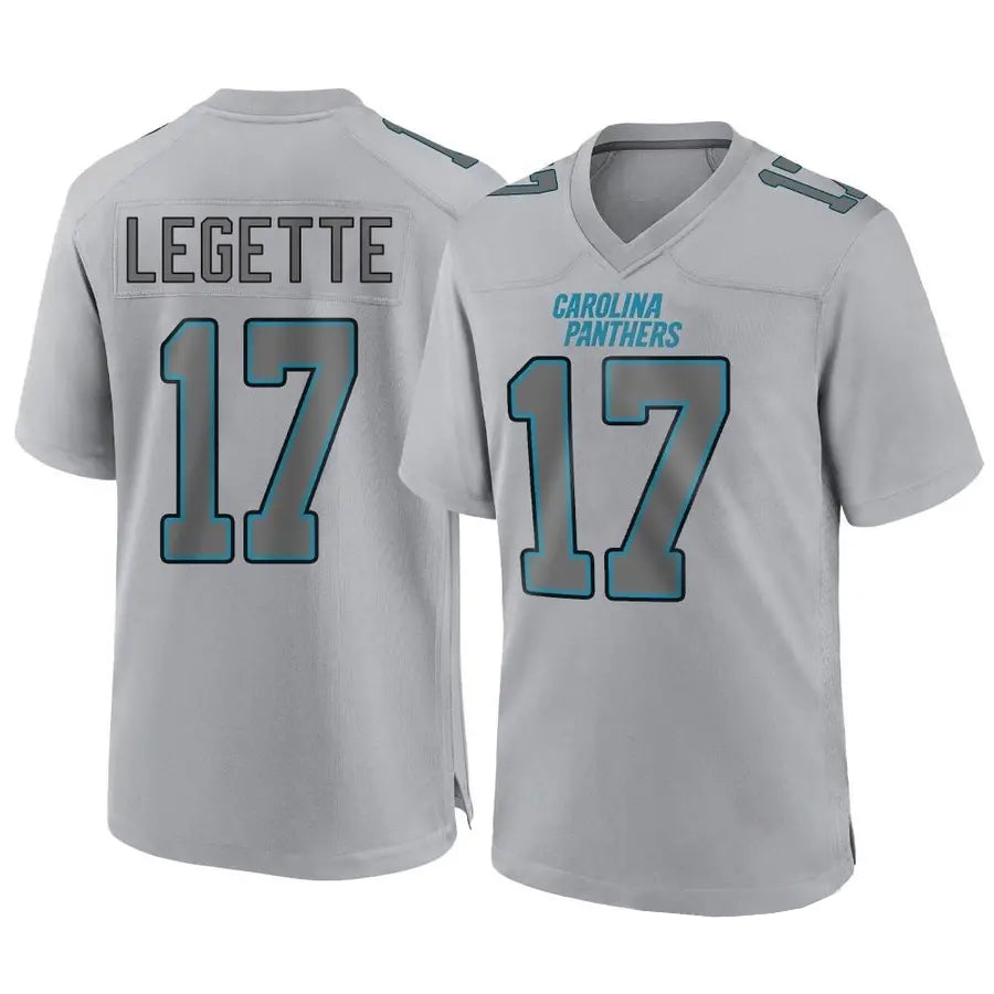 Punc C.Panthers #17 Xavier Legette Player Grey Atmosphere Fashion Stitched  Jerseys