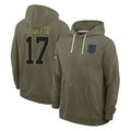 Punc C.Panthers #17 Xavier Legette Player Olive Salute to Service Hoodies Game Stitched Jerseys