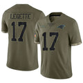 Punc C.Panthers #17 Xavier Legette Player Salute To Service Olive Stitched Jerseys