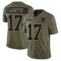 Punc C.Panthers #17 Xavier Legette Player Salute To Service Olive Limited Stitched Jerseys