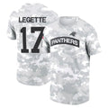Punc C.Panthers #17 Xavier Legette Player Salute to Service Hoodies & T-Shirts Stitched Jerseys