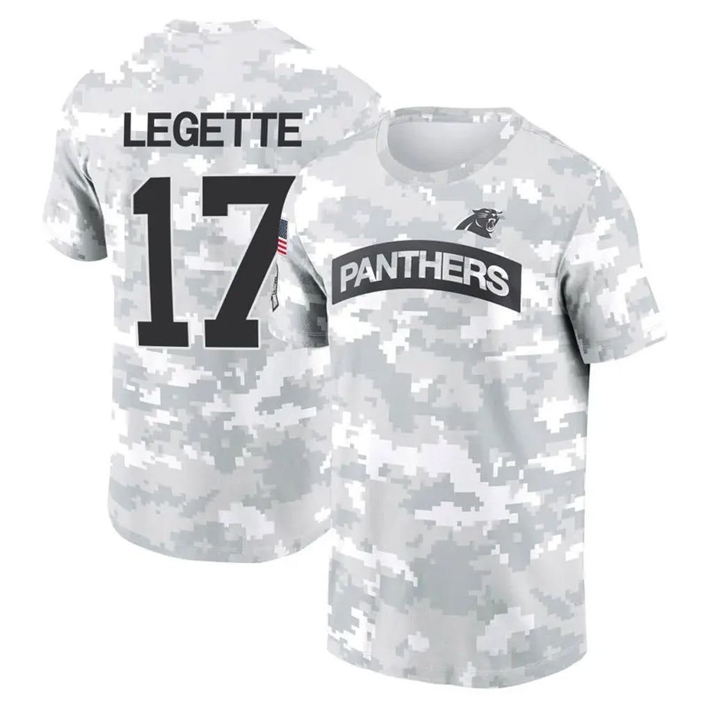 Punc C.Panthers #17 Xavier Legette Player Salute to Service Hoodies & T-Shirts Stitched Jerseys